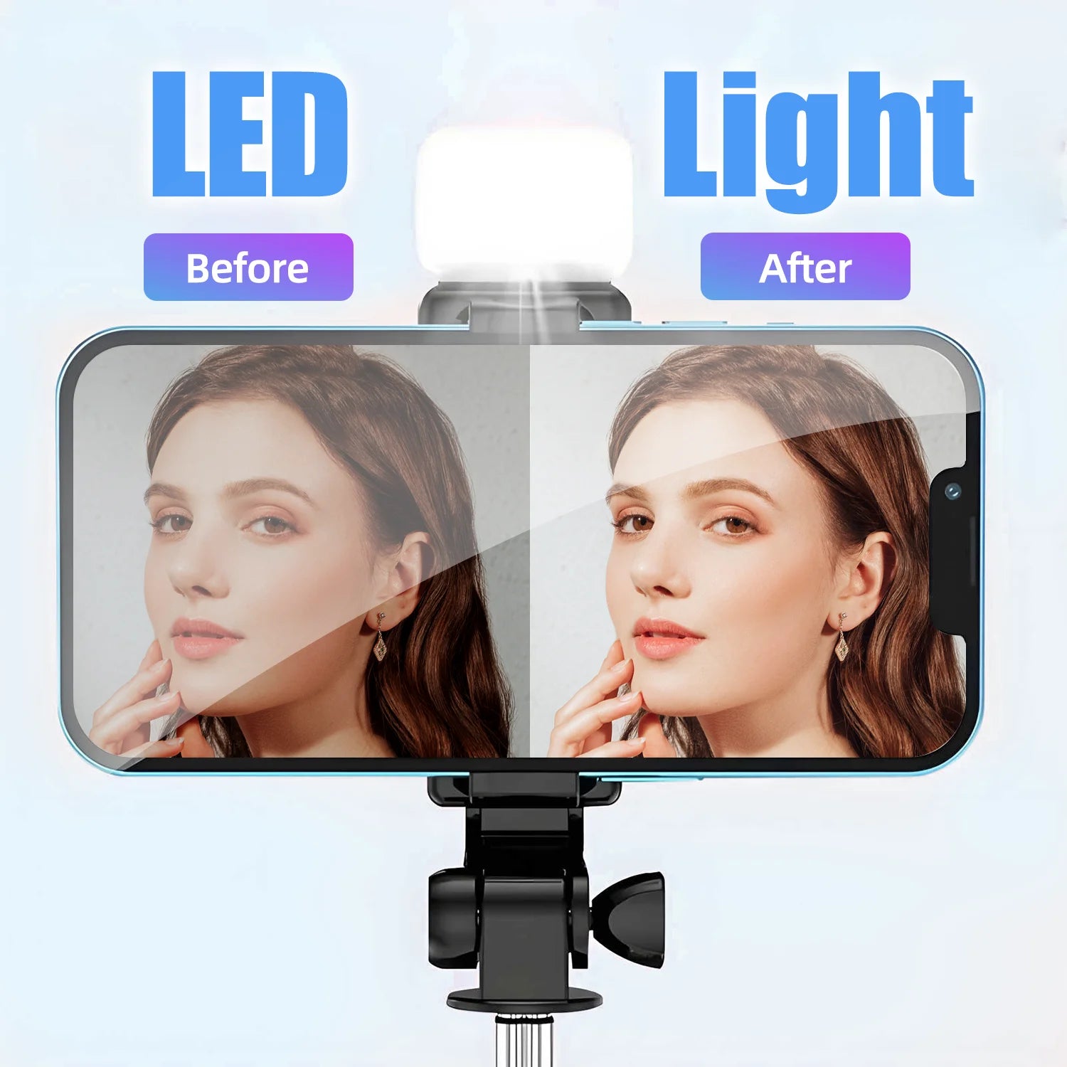 Cmybabee Selfie Stick, Tripod, 40In Retractable  with Remote, 2 Level Fill Light, Selfie Tripod for Iphone Android