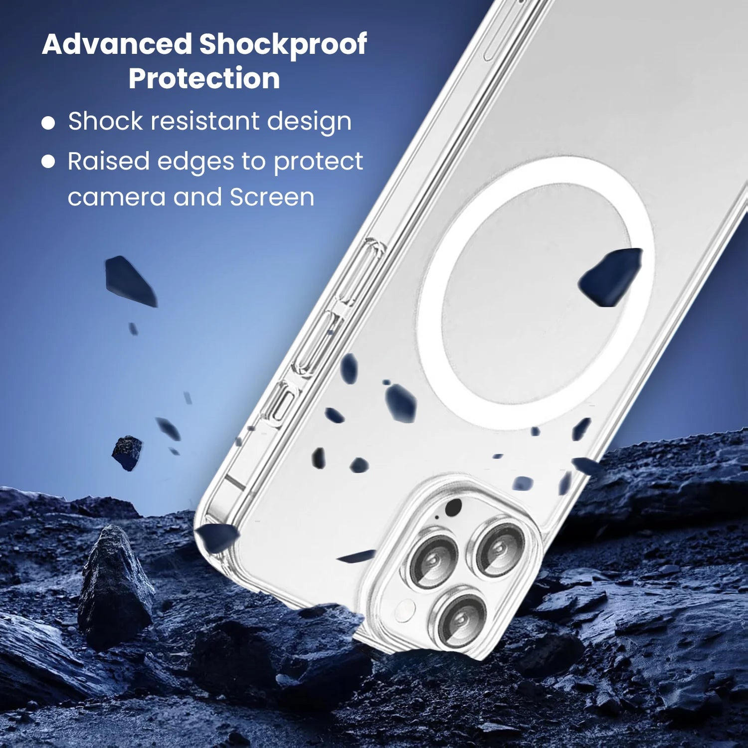 Magnetic Clear Case Compatible with Iphone 14 Pro Max, [Yellow Resistant] Slim Hard Back Cover